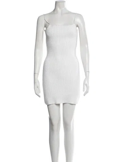 Pre-owned Alexander Wang Square Neckline Mini Dress In White