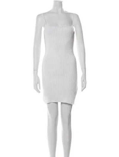Pre-owned Alexander Wang Square Neckline Mini Dress In White