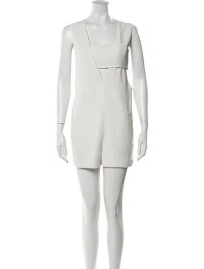 Pre-owned Alexander Wang Square Neckline Romper In White