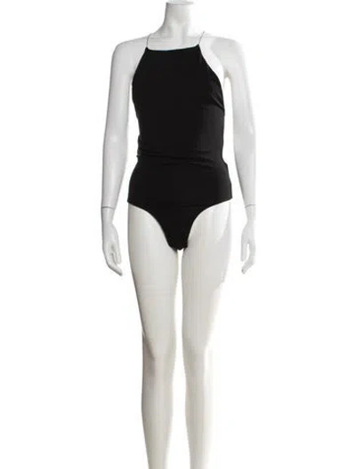 Pre-owned Alexander Wang Square Neckline Sleeveless Bodysuit In Black