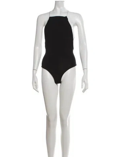 Pre-owned Alexander Wang Square Neckline Sleeveless Bodysuit In Black