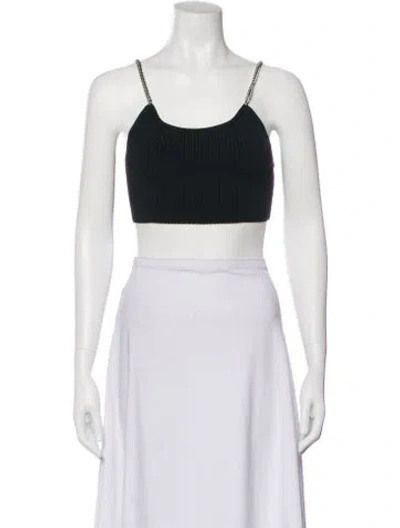 Pre-owned Alexander Wang Square Neckline Sleeveless Crop Top In Gray