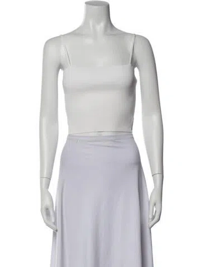 Pre-owned Alexander Wang Square Neckline Sleeveless Crop Top In Neutrals