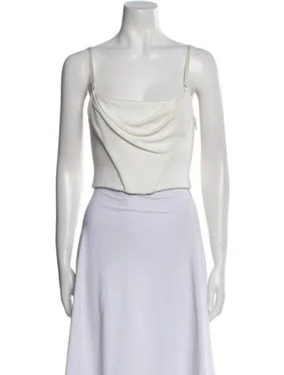 Pre-owned Alexander Wang Square Neckline Sleeveless Crop Top In White