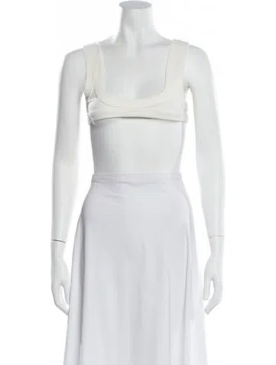 Pre-owned Alexander Wang Square Neckline Sleeveless Sports Bra In White