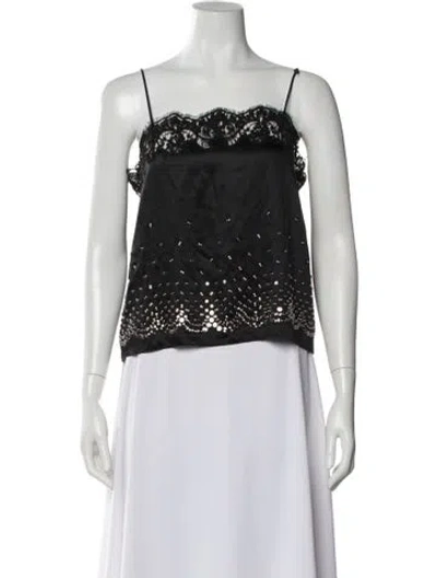 Pre-owned Alexander Wang Square Neckline Sleeveless Top In Black