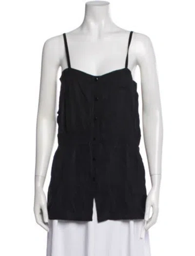 Pre-owned Alexander Wang Square Neckline Sleeveless Top In Black