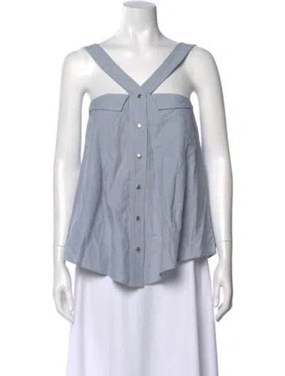 Pre-owned Alexander Wang Square Neckline Sleeveless Top In Blue