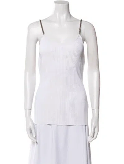 Pre-owned Alexander Wang Square Neckline Sleeveless Top In White
