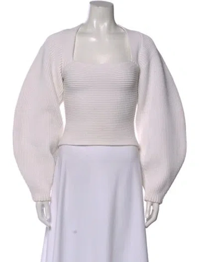 Pre-owned Alexander Wang Square Neckline Sweater In White