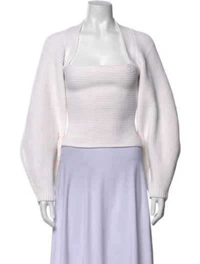Pre-owned Alexander Wang Square Neckline Sweater In White