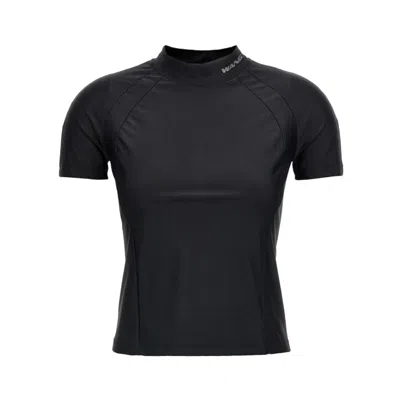 Alexander Wang Rash Guard Short Sleeved Stretch Top In Black