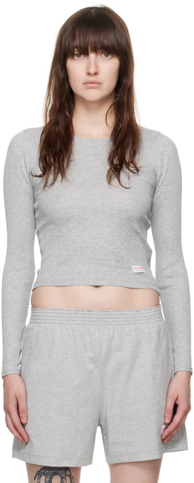 Alexander Wang Ssense Exclusive Gray Long Sleeve T-shirt In Heather Grey