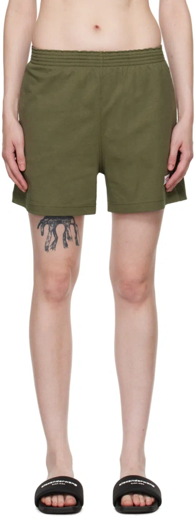 Alexander Wang Ssense Exclusive Green Shorts In Military Green