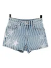Alexander Wang Star-embellished Denim Shorts In Blue