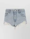 Alexander Wang Straight Denim Shorts Distressed Detailing