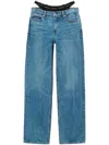 Alexander Wang Mid-rise Relaxed Jeans With Pre-styled Logo Brief In Blue