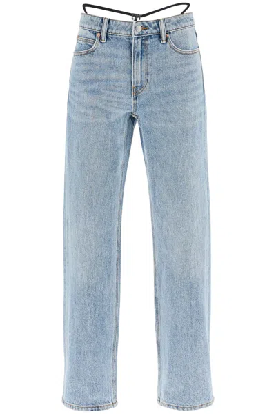 Alexander Wang Blue Mid-rise Pre-styled Logo Thong Jeans