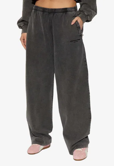 Alexander Wang Straight-leg Faded Track Pants In Gray