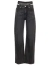 Alexander Wang Slit Hem Prestyle Hotfix Mesh Undie Jeans