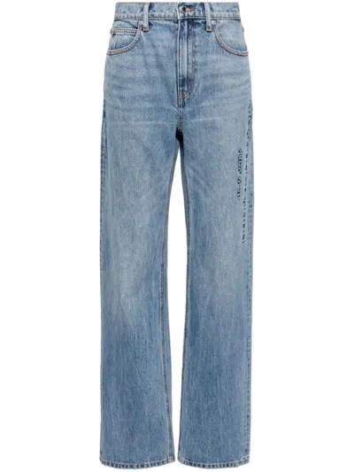 Alexander Wang Ez Mid-rise Straight-leg Jean In Denim In Blue