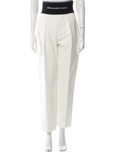 Pre-owned Alexander Wang Straight Leg Pants In White