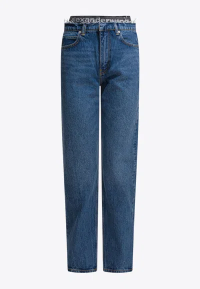 Alexander Wang Straight-leg Washed Jeans In Blue
