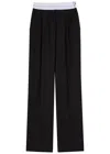 Alexander Wang High Waisted Pleated Pant With Logo Elastic Clothing In Black