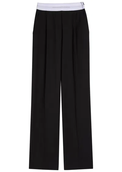 Alexander Wang Straight-leg Wool-blend Trousers In Black