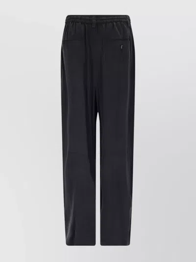 Alexander Wang Straight Trousers Leg Elastic Waistband In Black