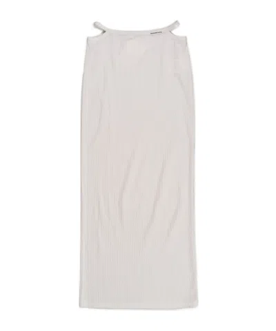 Alexander Wang Strap-detailed Cotton Long Skirt In White