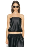 Alexander Wang Strapless Bubble Top In Black