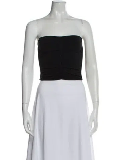 Pre-owned Alexander Wang Strapless Crop Top In Black