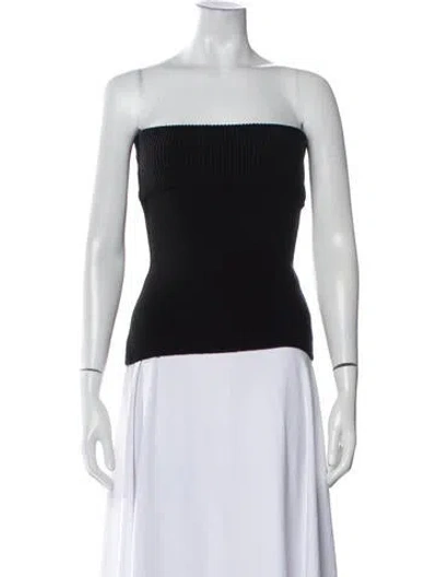 Pre-owned Alexander Wang Strapless Crop Top In Black
