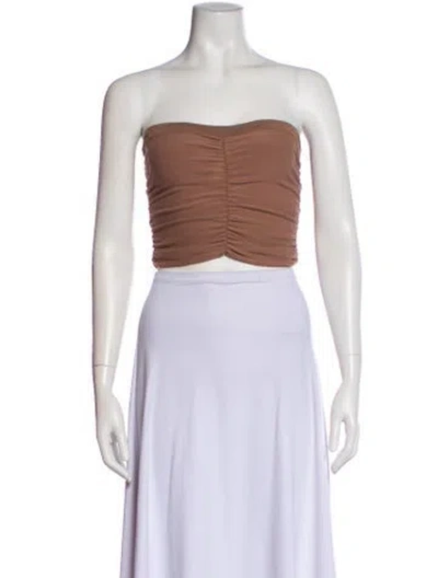 Pre-owned Alexander Wang Strapless Crop Top In Neutral