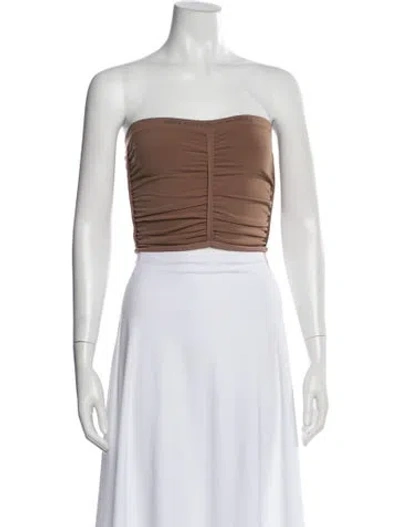 Pre-owned Alexander Wang Strapless Crop Top W/ Tags In Brown