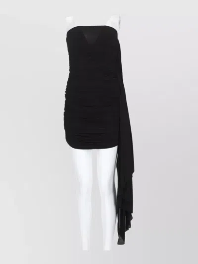 Alexander Wang Strapless Draped Dress Asymmetric Hem Ruching In Multi