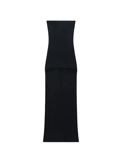 Alexander Wang Strapless High-low Asymmetric Dress In Black