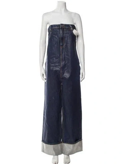 Pre-owned Alexander Wang Strapless Jumpsuit W/ Tags In Blue