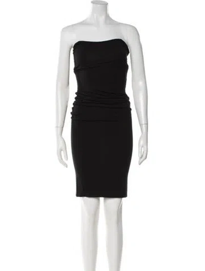 Pre-owned Alexander Wang Strapless Knee-length Dress In Black