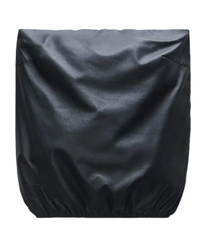 Alexander Wang Strapless Leather Bubble Top In Black