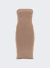 Alexander Wang Hotfix Midi Dress In Crystal Nylon In Beige