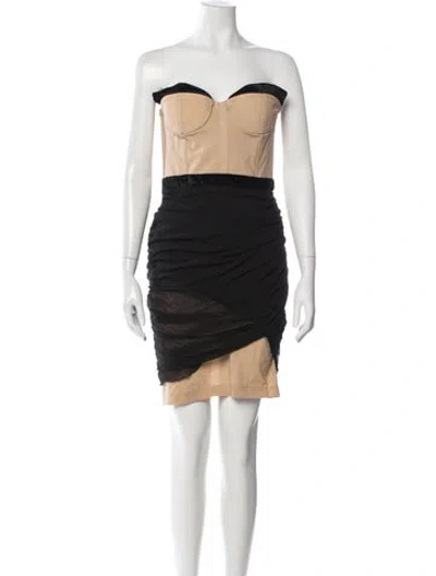 Pre-owned Alexander Wang Strapless Mini Dress In Black