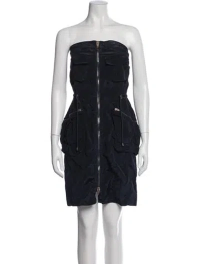 Pre-owned Alexander Wang Strapless Mini Dress In Blue