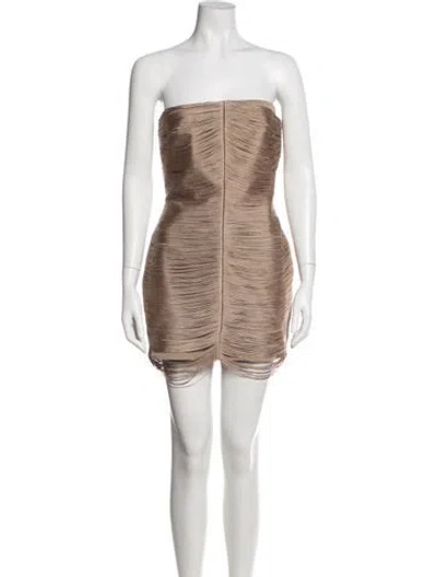 Pre-owned Alexander Wang Strapless Mini Dress In Neutral