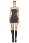 Alexander Wang Strapless Mini Dress In Washed Pepper