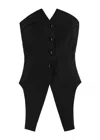 Alexander Wang Deconstructed Strapless Vest Top In Black