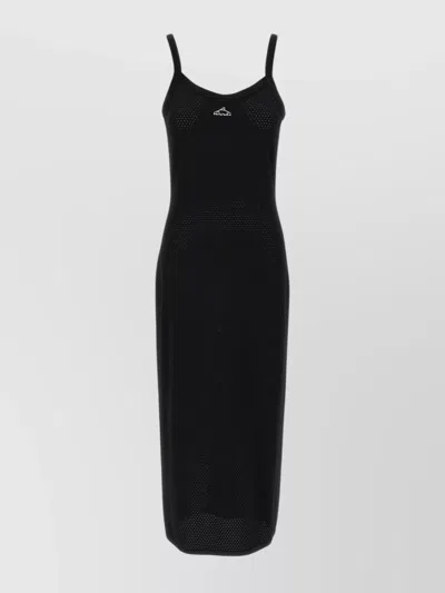 Alexander Wang Strappy Mesh Dress With Mesh Detailing In Black