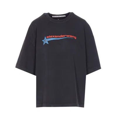 Alexander Wang Strass Star T-shirt In Black