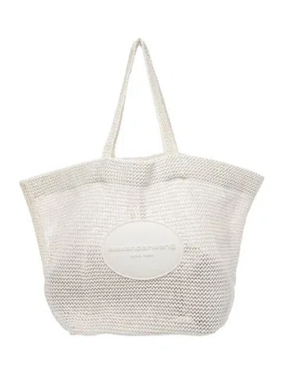 Pre-owned Alexander Wang Straw Tote In White